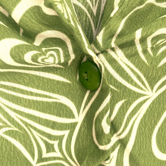 Lisa Says Gah Alyssa Wild Hearts Oversize Button-Up Shirt Green XL - Picture 7 of 7